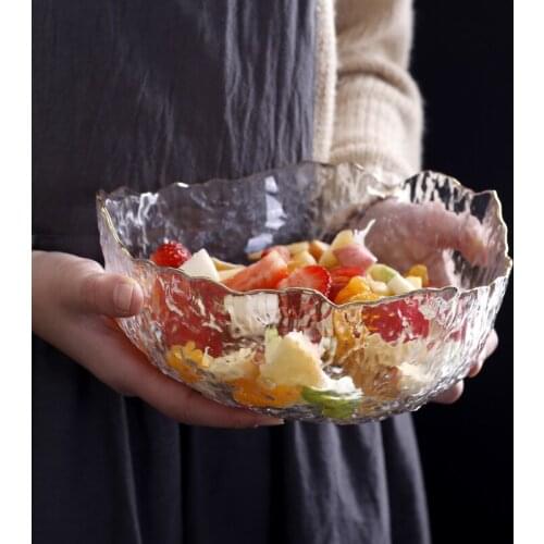 Nordic creative 1500ml glass salad bowl dinner food bowl crystal tray kitchen cutlery tableware WF1031433