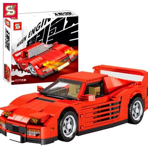 SY0001 World Famous Super Racing Car 512TR Model DIY Building Blocks Toys for Red Sport Cars Children Gift Vehicle Speed Racers