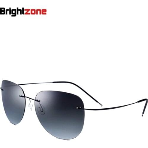 Highest quality New Titanium Frame Gradient Rimless Sunglasses Eyeglasses Men women Driving eyeglasses With Case Oculos de grau