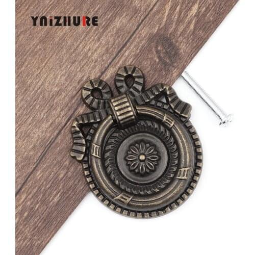 YNIZHURE 1PC Antique Single Hole Ring Pull Bronze Alloy Cabinet Door Furniture Knobs Hardware Cupboard Kitchen Drawer Handles