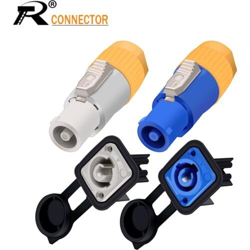1set Speaker PowerCON Aviation flame retardant IP65 waterproof power plug LED large screen connector lockable 20A/250V