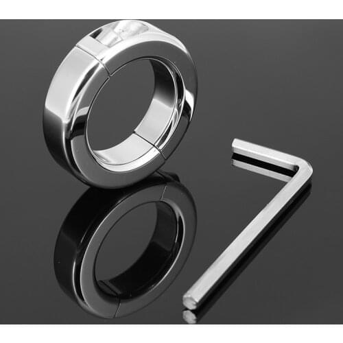 150g in-Dia 37mm stainless steel Scrotum Stretcher ring metal Locking Hinged Ball Weight for CBT Chrome sex toy