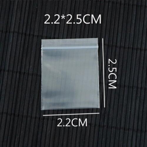 2.2*2.5CM Wholesale 1000Pcs Transparent Jewelry Pill Pearl Powder Hermetic Bag Zip Lock Plastic Gift Packaging Bags