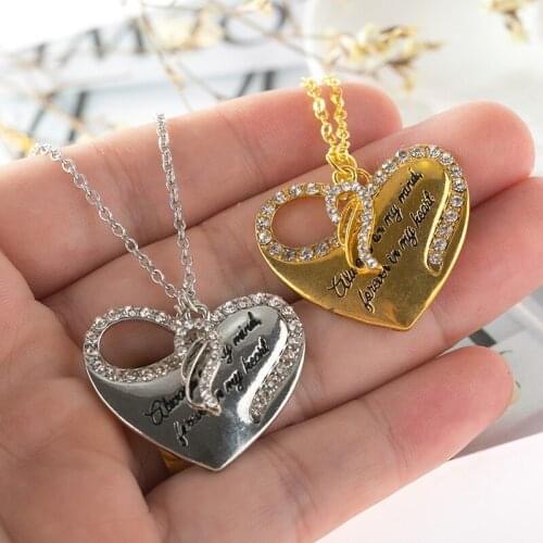 2021 Wholesale Angel Wings Letter Love Necklace European and American Fashion Ladies Pendants