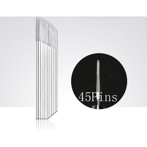 3 Row 45Pins Assorted Permanent Makeup Manual Eyebrow Tattoo Needle Tebori Pen Blades Microblading Kits