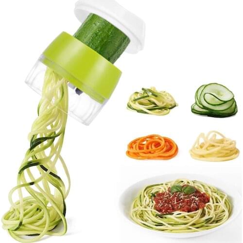 3 in 1 Handheld Spiralizer Vegetable Fruit Slicer Adjustable Spiral Grater Cutter Salad Tools Zucchini Noodle Spaghetti Maker
