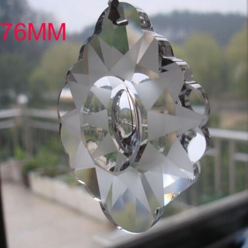 40pcs/lot 76mm Fine Crystal Lighting Accessories Crystal Trimming Pendant Suncatcher Crystal Prisms Glass Trimming Pendant