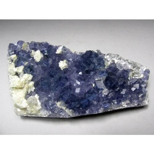 455g Vivid Blue Phantom Fluorite Cluster w/ Calcite - crystals and stones healing Mineral specimen Home Decor feng shui