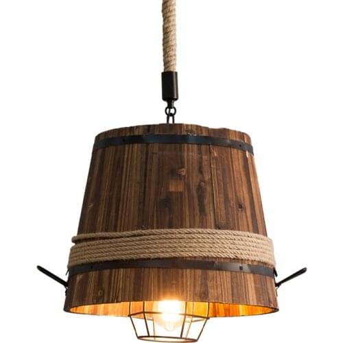 American Vintage Cask Pendant Lights Loft Industrial Bar Dining Room Loft Decoration Coffee Restaurant Hanging Lights Fixtures