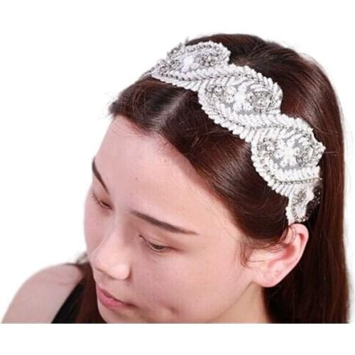 New sparkly gems beads crystal korea style lace chic retro elegant women headband women hair accessories 12pcs/lot