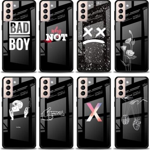Bad Boy Why Not Tempered Glass Cover For Samsung Galaxy S21 Plus Ultra M21 M31 M51 A52 A72 Phone Case Coque
