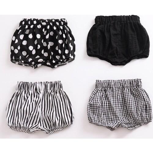Baby Girl Bloomers Infant Kids Shorts Dots Striped Plaid Summer Clothes Newborn Diaper Cover Children Panties 0 1 2 3 4 5 6 Year