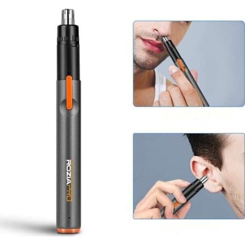 Electric Nose Ear Hair Trimmer Portable Painless Nose Epilator Dual-Edge Blades USB 10sec Fast Charge Low Noise for Men Women