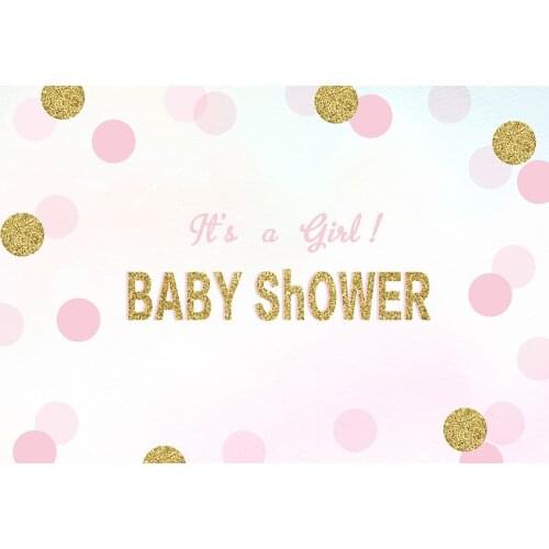 Its a girl Backgrounds baby shower photography fotografia gold heart photo Backdrop for photographer studio accessories G-1014
