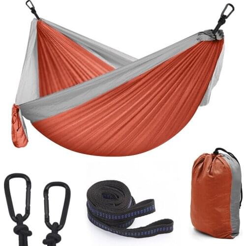 Outdoor double Hammock Portable Parachute Cloth 2 Person hamaca Adult Outdoor Backpacking Travel Survival Hunting Sleeping