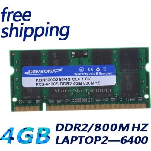 KEMBONA New 4GB pc2 6400 ddr2 800 MHz 200pin sodimm Laptop notebook RAM SO-DIMM free shipping