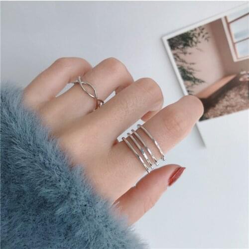 Rings for Women Korean Simple Adjustable 925 Sterling Silver Women Rings Jewelry Accessories Wholesale