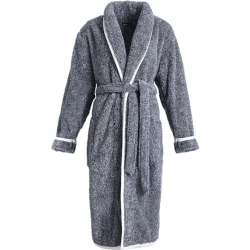 Coral Fleece Autumn Winter Comfortable Couple Bathrobe Soft Warm Pajamas For Women For Men Casual Daily Nightwear халат женский