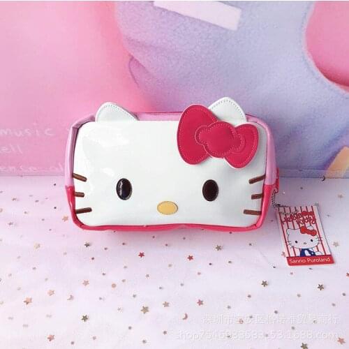 Hello Kitty Cosmetic bag cartoon girl women student pencil case cute cosmetic storage bag waterproof storage bag 18.5x4x10.5cm