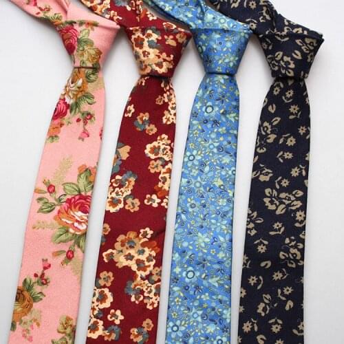Linbaiway Casual Floral Printed Neck Ties for Mens Necktie Handmade Skinny Neck Ties for Women Bow Tie Male Neckwear Cravat