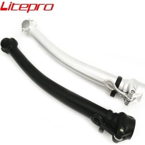 Litepro 35cm 37cm Right Folding Stem 25.4mm Handlebar 28.6mm Fork Goose Neck Bending Curved Stem14/16 Inch Folding Bike Stem