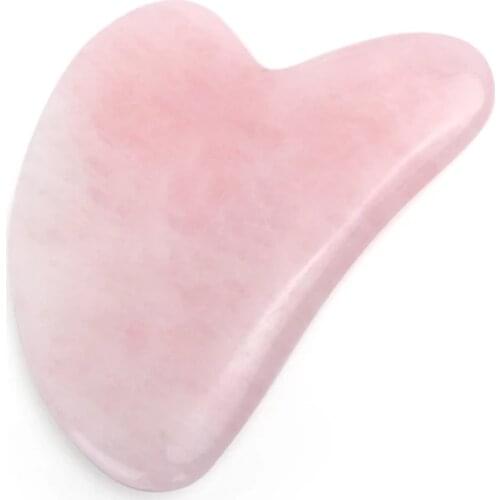 Natural Jade Gua sha Stone Board Massage Rose Quartz Guasha Plate Jade Face Massager Scrapers Tools For Face Neck Back Body