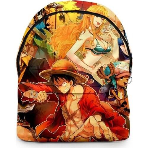 Cartoon One Piece Monkey D. Luffy Oxford Bag School Backpack Fashion Casual Travel Camp Outdoor Unisex Shoulders Bags