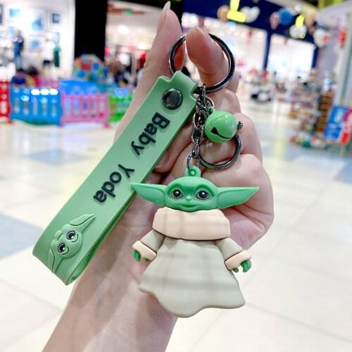 Cartoon Star Wars Baby Yoda Keychain Anime Cute Mandalorian Key Chain Action Figure Model Dolls Childern Kids Toys Boy Girl Gift
