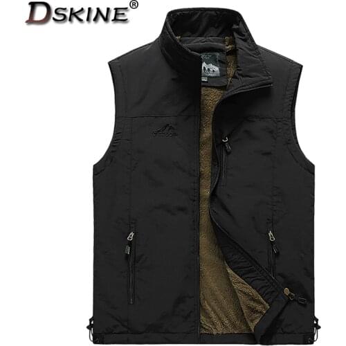Mens Winter Outwear Casual Outdoor Plus Fleece Sleeveless Vest Jacket 2021 New Mens Autumn Casual Outfits Tactical Vest Mens