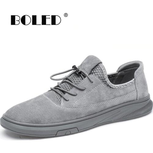 Quality Comfort Suede Leather Men Shoes Soft Outdoor Flats Shoes Lace Up Breathable Men Walking Shoes Sapato Masculino