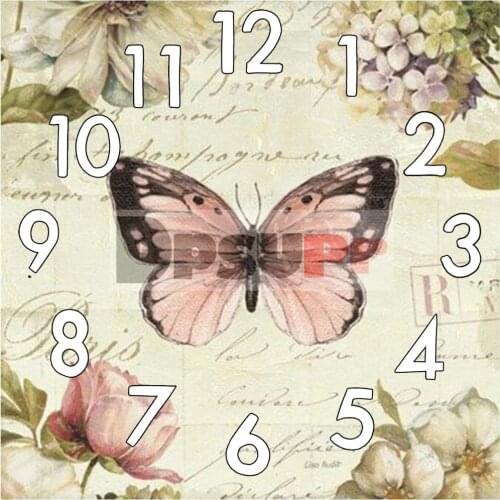Dpsupr 5D Diamond Painting Kit With Clock Mechanism Cross stitch Full Square Round Diamond Embroidery Butterfly Mosaic Home G128