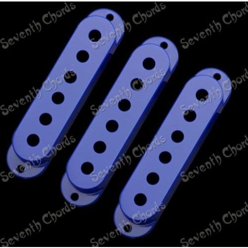 A Set 3 Pcs Blue Single Coil Pickup Covers/ Lid/Shell/Top For Electric Guitar (String spacing Any combination)