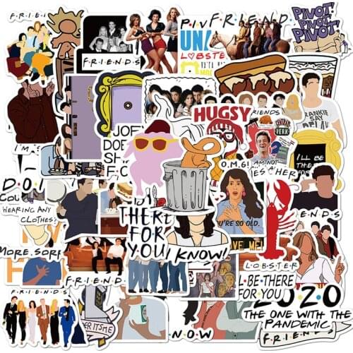 50PCS TV Show Friends Stickers Waterproof Stationery PVC Stickers DIY Luggage Laptop Graffiti Skateboard Children Sticker Toy