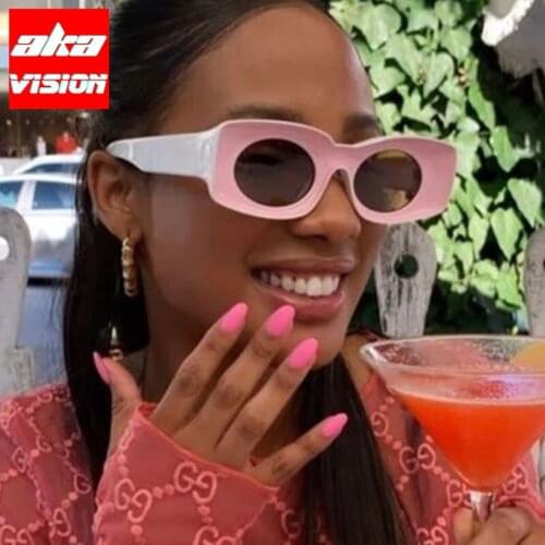 AKA VISION 2021 Oversized Square Sunglasses Women Luxury Retro Eyewear Women Brand Glasses for Women/Men Oculos De Sol Feminino