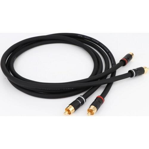 One Pair OFC Audio Signal Cable With Gold Plated RCA to RCA Male Plug
