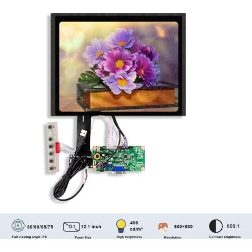 Original BOE BA121S01-100 400 Nits Brightness 4:3 TFT Display Touch LCD Screen With AD board 12.1 Inch SRGB