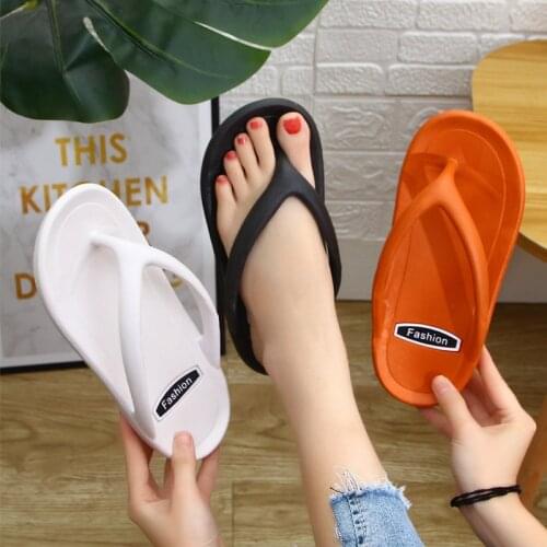 Casual Ladies' Flip Flops Womens Flat Beach Slipper Thick Bottom Clip Toe Slippers Non-Slip House Slippers House Shoes