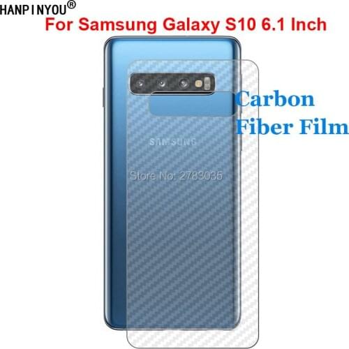 For Samsung Galaxy S10 G973FD G973N G973U Durable 3D Anti-fingerprint Transparent Carbon Fiber Back Film Rear Screen Protector