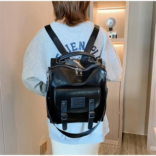 High Quality Leather Backpack Vintage Designer Bags Multi-Poches Large Capacity Travel Backpack for Women New Women Backpack