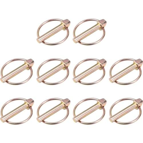 Uxcell 10Pcs Linch Pin with Ring 5x40mm 6x45mm Trailer Pins Assortment Kit for Boat Kayak Canoe Trailer Tractor Trolley Hors