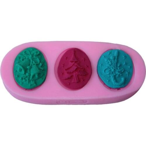 Christmas Tree Cane Bell Bows Silicone Molds Candy Chocolate Mould Christmas Cake Decorating Tools Cupcake Topper Fondant Moulds