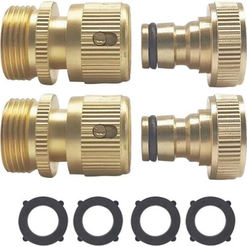 Garden Water Connectors Garden Hose Quick Connect Solid Brass Quick Connector Garden Hose Fitting Water Durable And Solid Brass