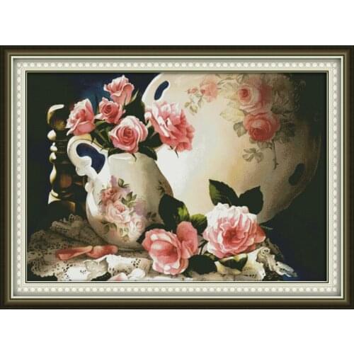 Everlasting Love Charm Of Porcelain Chinese Cross Stitch Kits Ecological Cotton Printed 11 14CT DIY Christmas Wedding Decoration