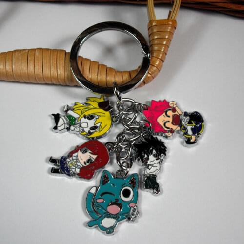 Japan Anime FAIRY TAIL Keychain Keyring Alloy Metal Pendants Cartoon Key Ring Cosplay Accessories Collection Gift New