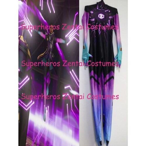 New 3D Printing Sombra Cosplay Costume Sombra Zentai Suit Halloween D.va Mercy Girls Women Lady Catsuit