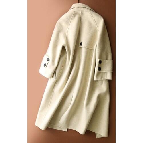 Casaco Feminino Women Autumn Winter Double Side Wool Maxi Long Coat Female Trench Warm Coats Manteau Femme LX1860