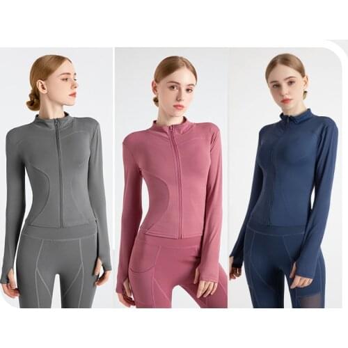 1pc Stand-up Collar Women Yoga Coat Jogger Jackets Ladies Spring Autumn Fitness Top Outdoor Workout Clothing sportswear