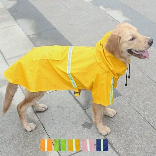 Pet dog raincoat waterproof hooded raincoat for small large dogs impermeable dog clothes corgi golden retriever rain coat jacket