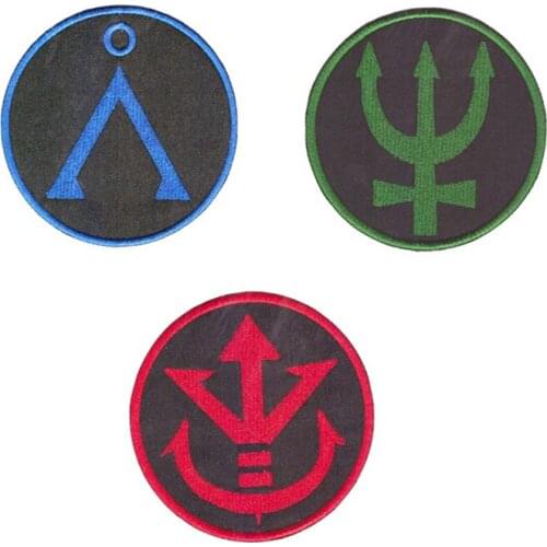 1 PCS Round Symbol Patches Clothing Applications Embroidered Stripes Badges Iron on Appliques Tree Stickers for Clothes Decor