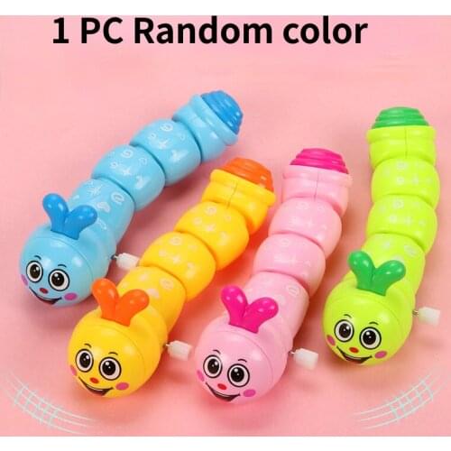 1 Pieces Random Color Kids Clockwork Toy Fun Gifts Cartoon Caterpillar Wind Up Toys